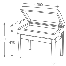 Dimensions de la banquette de piano X5